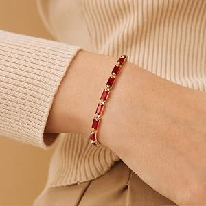 KissYan Tennis Bracelet for Women, 14K Gold Plated Cubic Zirconia Adjustable Slider Bracelets Tre... | Amazon (US)