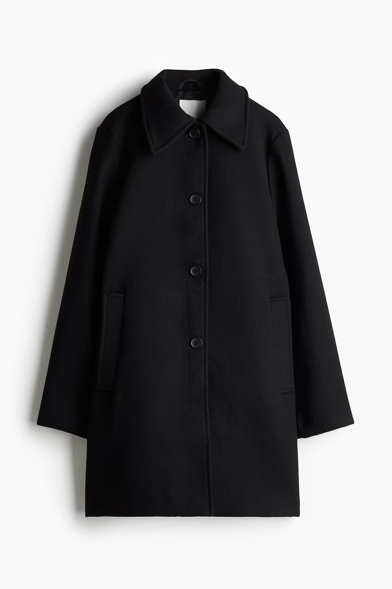 Knee-Length Coat - Long sleeve - Knee-length - Black - Ladies | H&M US | H&M (US + CA)