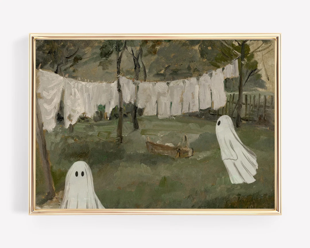 Vintage Laundry Room Decor Halloween Ghost Print Funny - Etsy | Etsy (US)