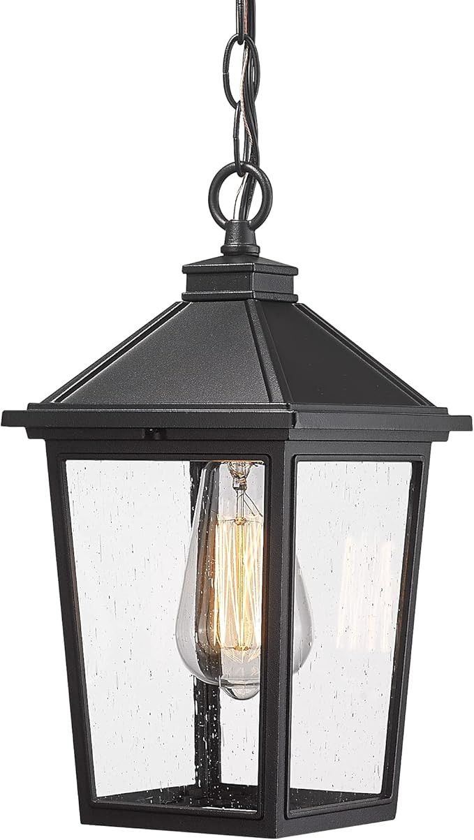Outdoor Pendant Lights, HWH Farmhouse Exterior Hanging Porch Light, Outside Hanging Lantern with ... | Amazon (US)