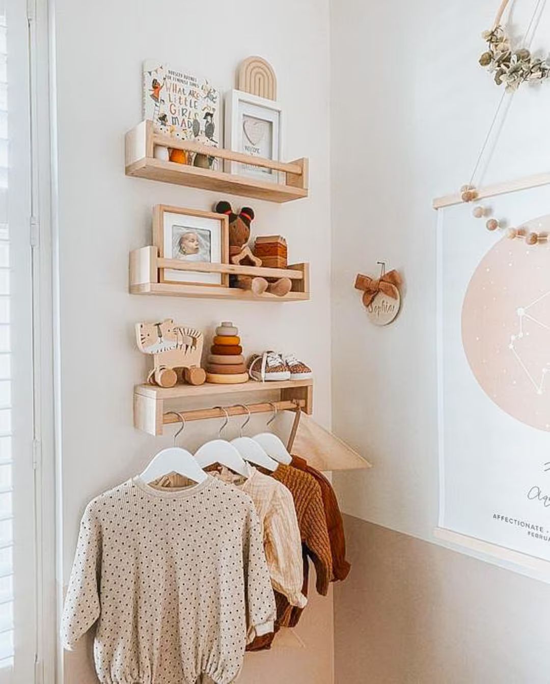 Montessori Baby&kids Room Shelf Nursery Clothes Coat Rack - Etsy | Etsy (US)