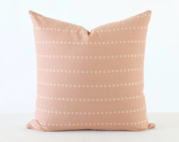 Blush Stripe Throw Pillow Cover, Pink Throw pillow, Blush Boho pillow cover, stripe pillow,  pill... | Etsy (US)