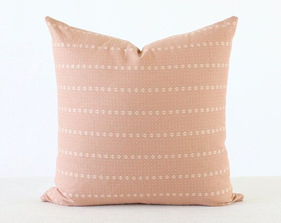 Blush Stripe Throw Pillow Cover Pink Throw Pillow Blush Boho | Etsy | Etsy (US)