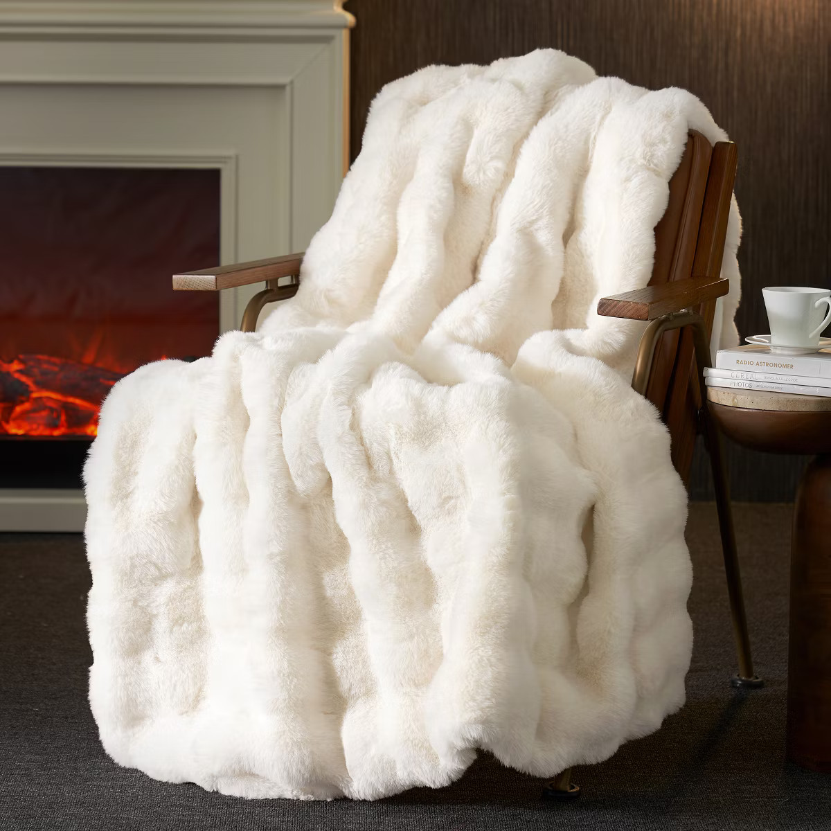 Amelie Home Luxe Faux Fur Throw Blanket – Cozy Bubble Texture for Sofa, Bedroom, or Living Room | Target