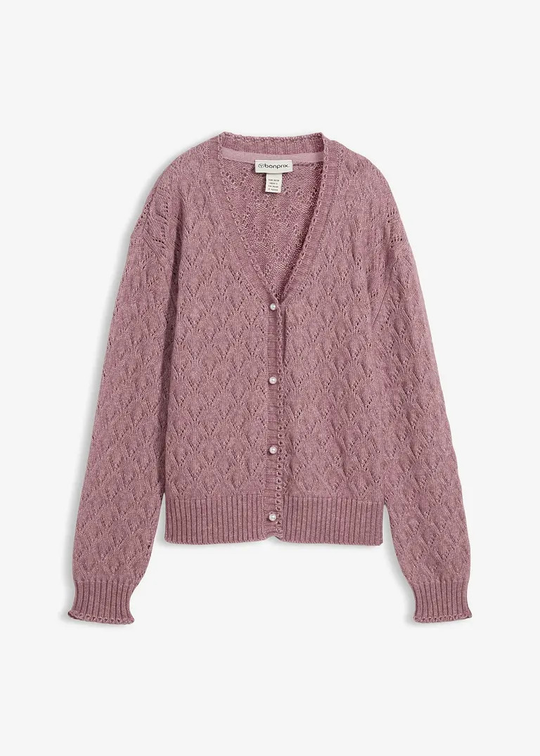 Ajour-Strickjacke mit Wolle | Bonprix DE