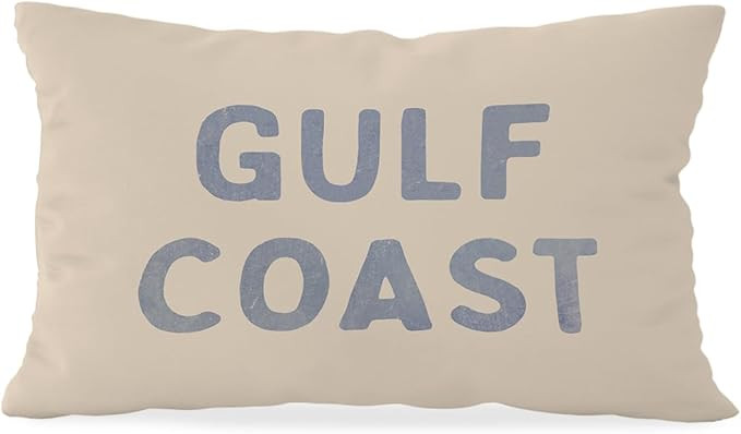 Blue Coastal Gulf Coast Throw Pillow Cover 12x20, Coastal Room Decor, Blue Dorm Decor, Preppy Tre... | Amazon (US)