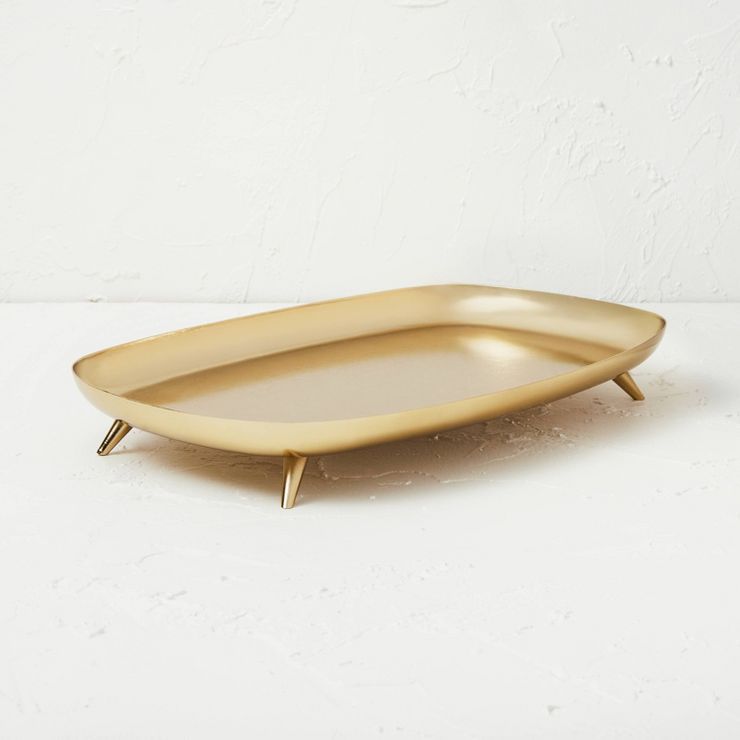 Footed Brass Tray - Opalhouse™ designed with Jungalow™ | Target