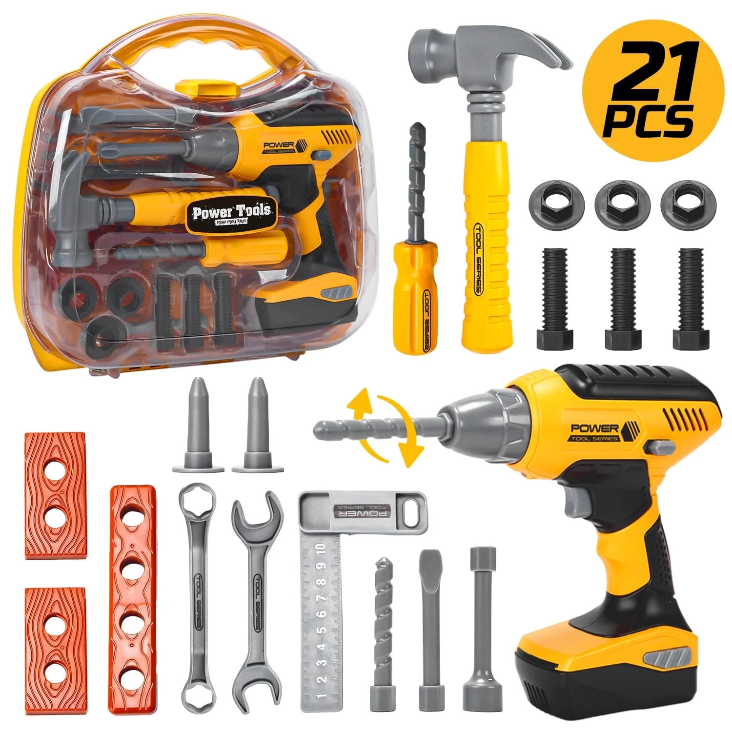 JoyStone Kids Tool Set 21PCS with Toy Drill, Pretend Construction Toys for Toddlers Boys Girls Ag... | Walmart (US)