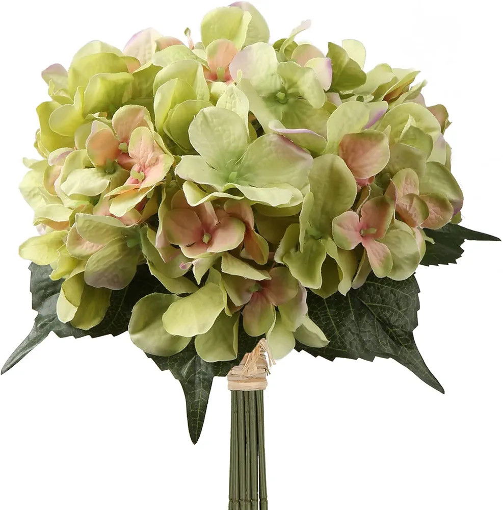 Artificial Hydrangea Flowers 12" Silk Hydrangea Flowers Bouquet Fake Hydrangea Fake Flowers for W... | Amazon (US)