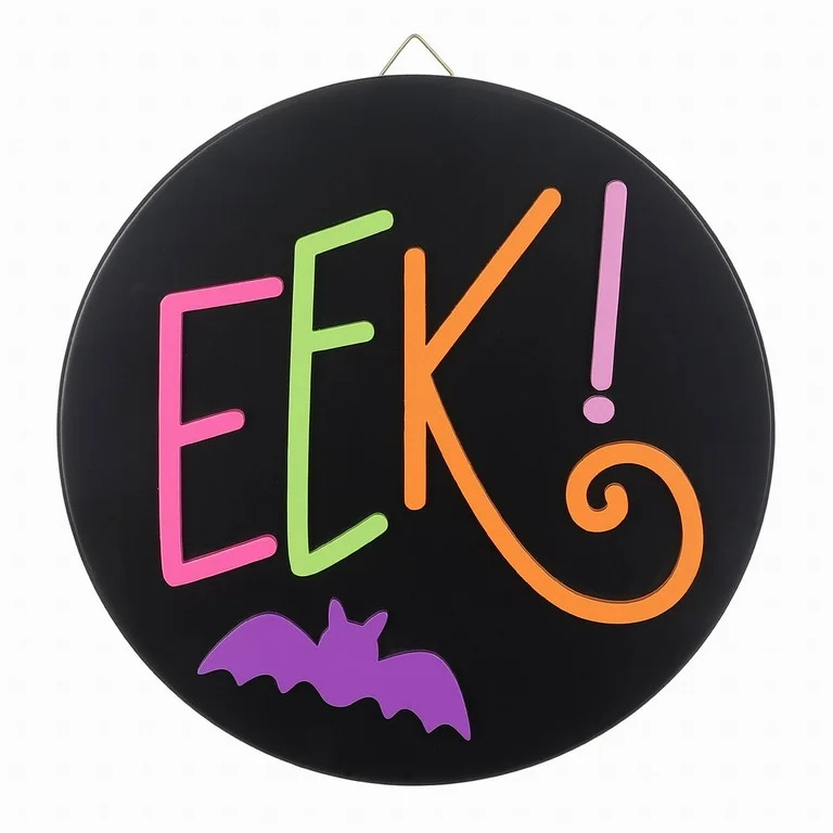 Halloween Eek Round Wall Decor Sign, 11 in, by Way To Celebrate | Walmart (US)