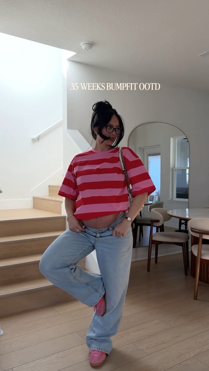 35 weeks pregnant bumpfit ootd! Still trying to dress up and look cute as much as I can before baby gets here 👶🏻❤️✨
—
SIZING 
TOP : SMALL
DENIM : 09/29

#LTKBump #LTKootd #LTKValentine