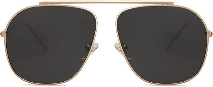 SOJOS Retro Oversized Square Polarized Aviator Sunglasses Womens Mens Classic Vintage Metal Sunni... | Amazon (US)