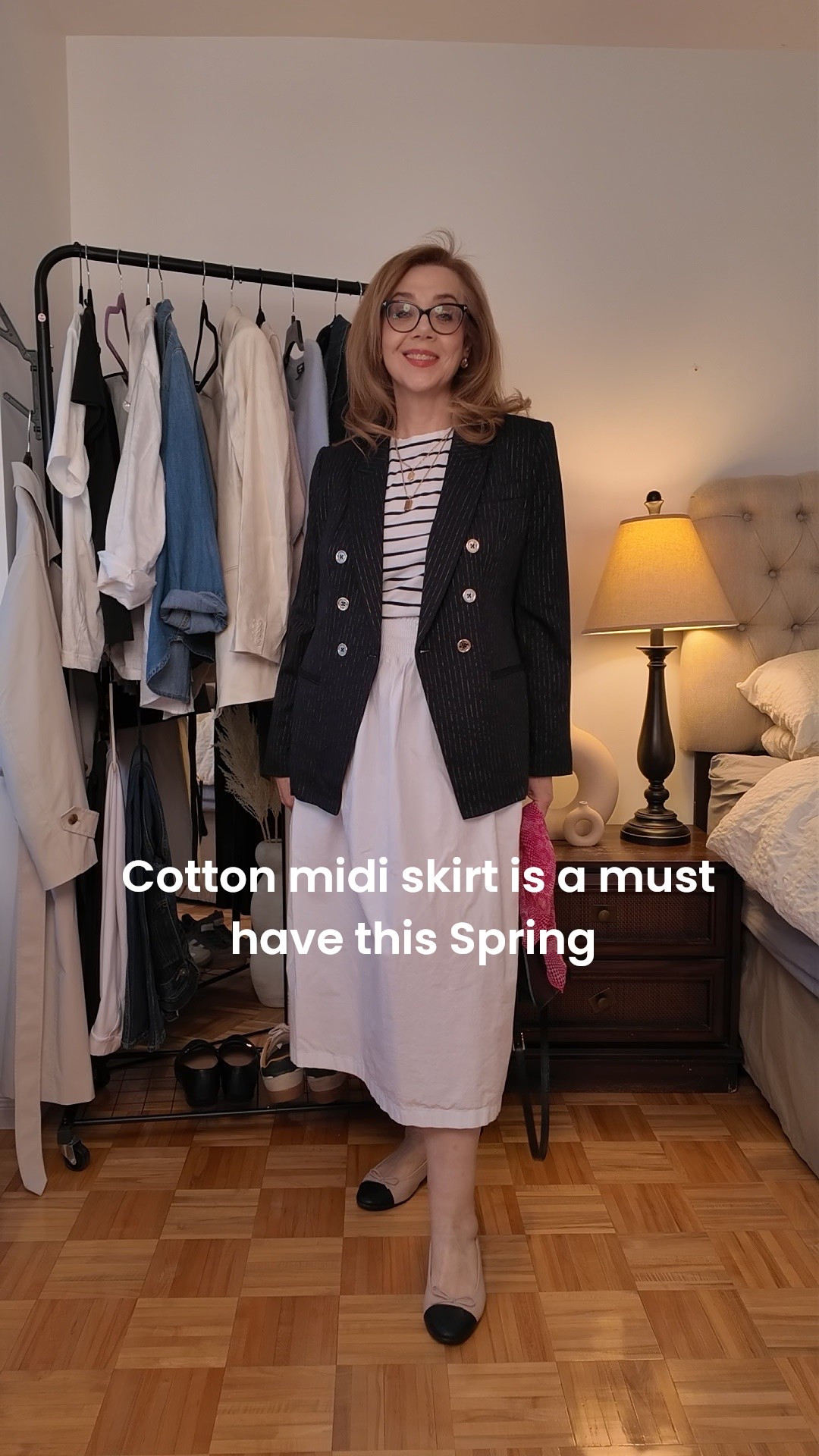 White cotton midi skirt trend has been with us for a while. I added this skirt from @mango to my spring capsule. Check out my other outfits with this skirt in the spring capsule post. Follow for more easy tips on beauty and style after 50. #ltkxmangochallenge

#LTKsummer #LTKmidsize #LTKover50style