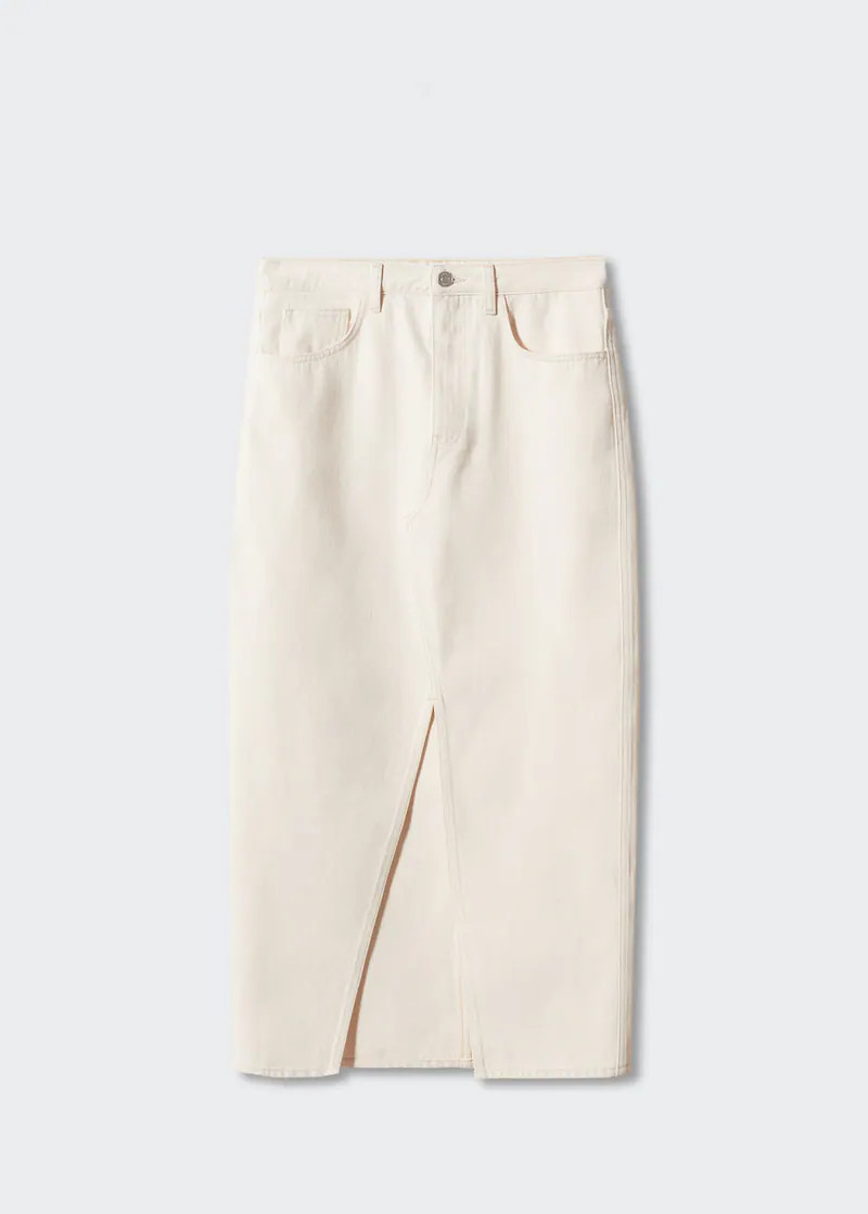 Slit denim skirt | MANGO (US)