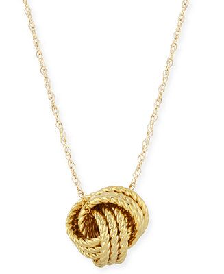 Rope Love Knot Necklace in 14k Yellow Gold | Macy's
