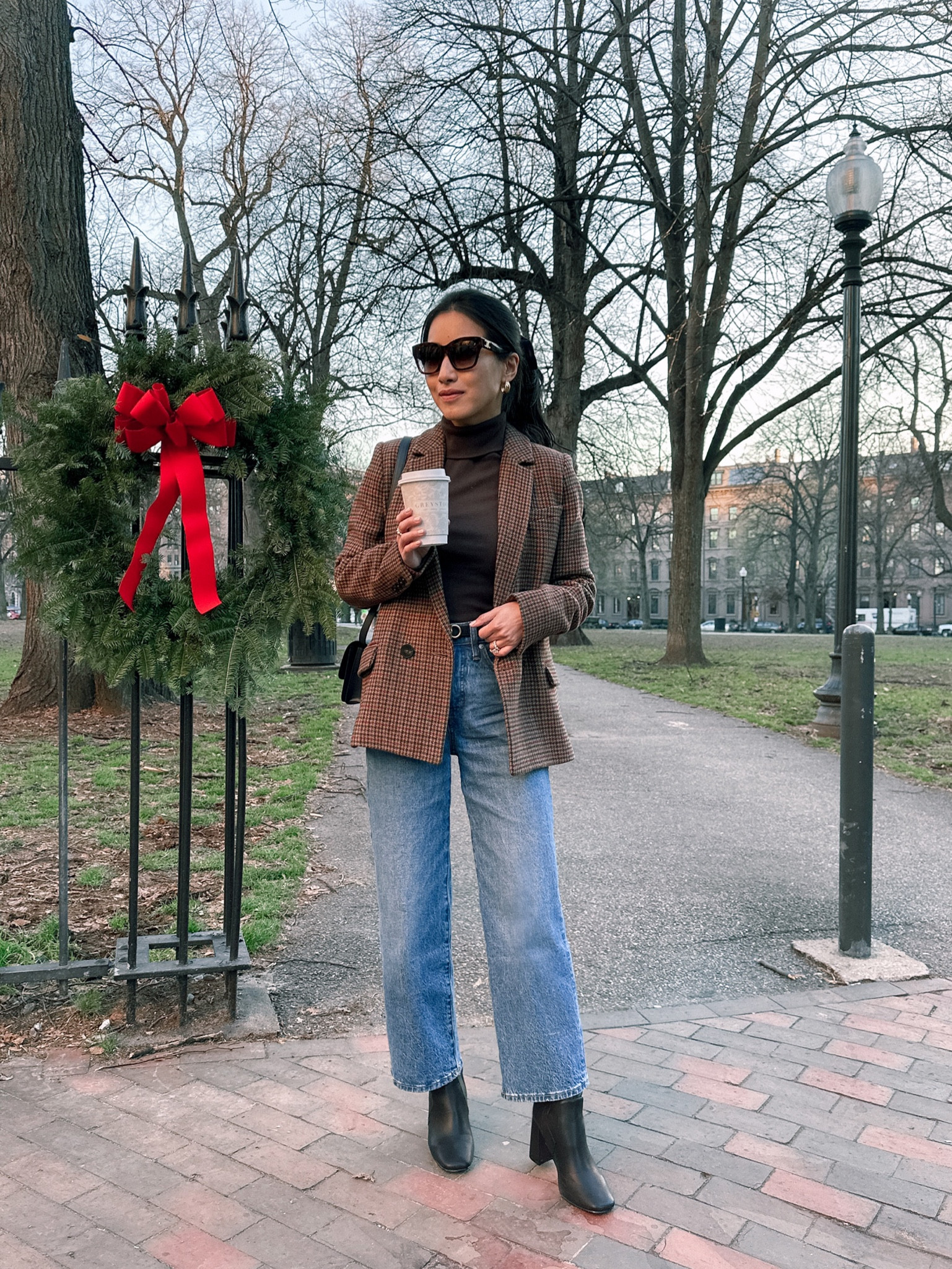 Fall / winter outfit ideas

•Madewell perfect vintage wide leg crop Jeans in cresslow size 24 petite - Linked the same cut in a new lighter wash too that is well stocked. 

I tried the new wash and it’s nice and runs smaller than typical Madewell. The 24 petite in the new wash is perfectly fitted on me!

• Sezane blazer in houndstooth size US0/ European 32

Rails blazer linked is similar and nice quality 

• Old turtleneck, linked similar Madewell turtleneck 

•Old express ankle boots, linked similar 

• celine Bag

• celine triomphe sunglasses 

#petite winter outfits 

#LTKworkwear #LTKSeasonal