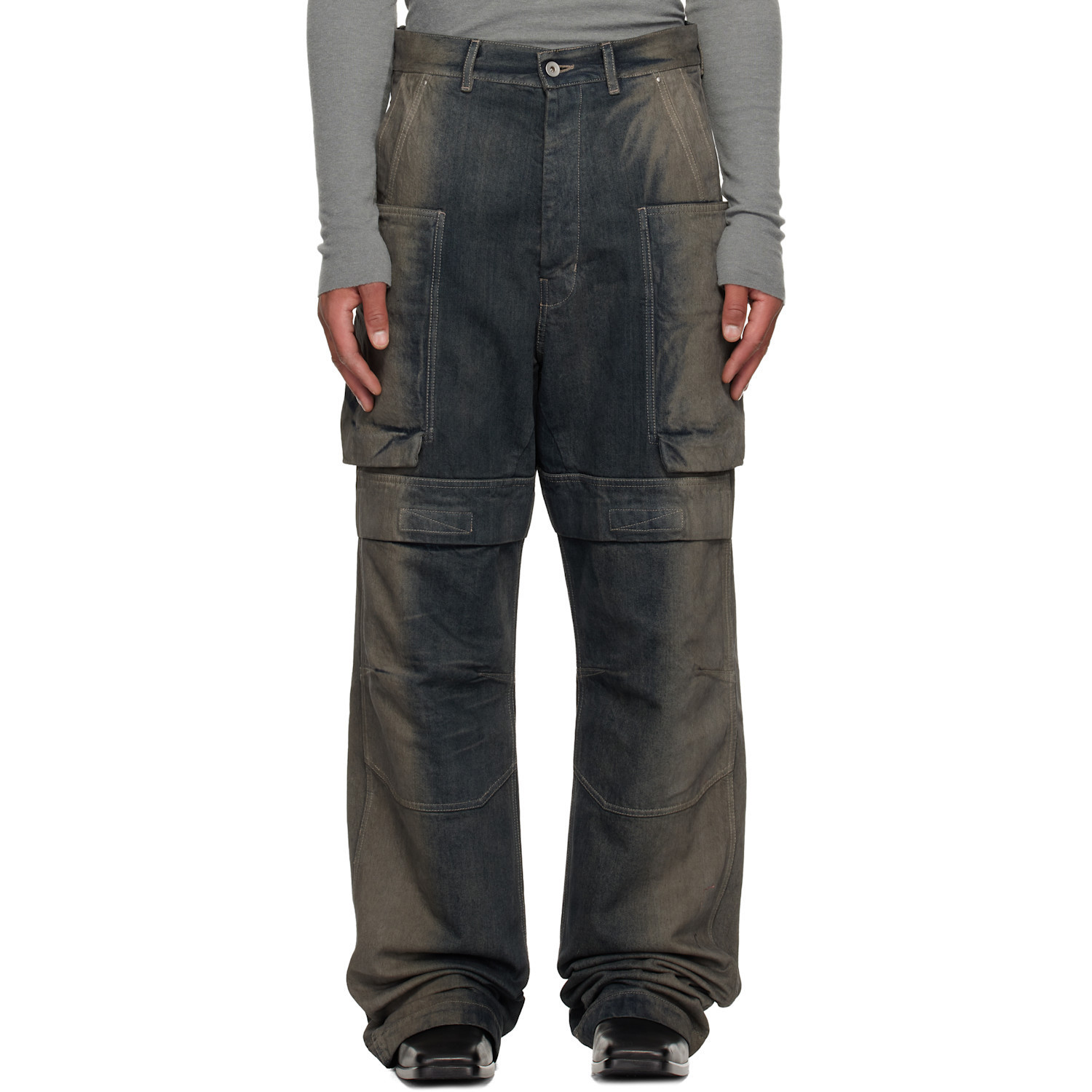 Rick Owens Gray Concordians Stefan Cargo Pants | SSENSE
