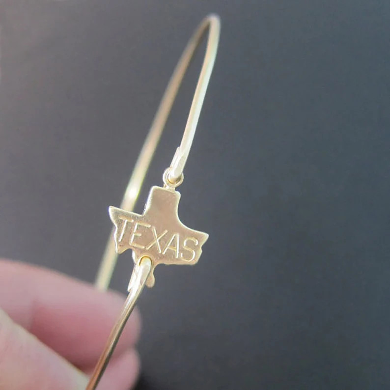 Texas State Bracelet Gold Tone Texas Bracelet Texas Bangle | Etsy | Etsy (US)