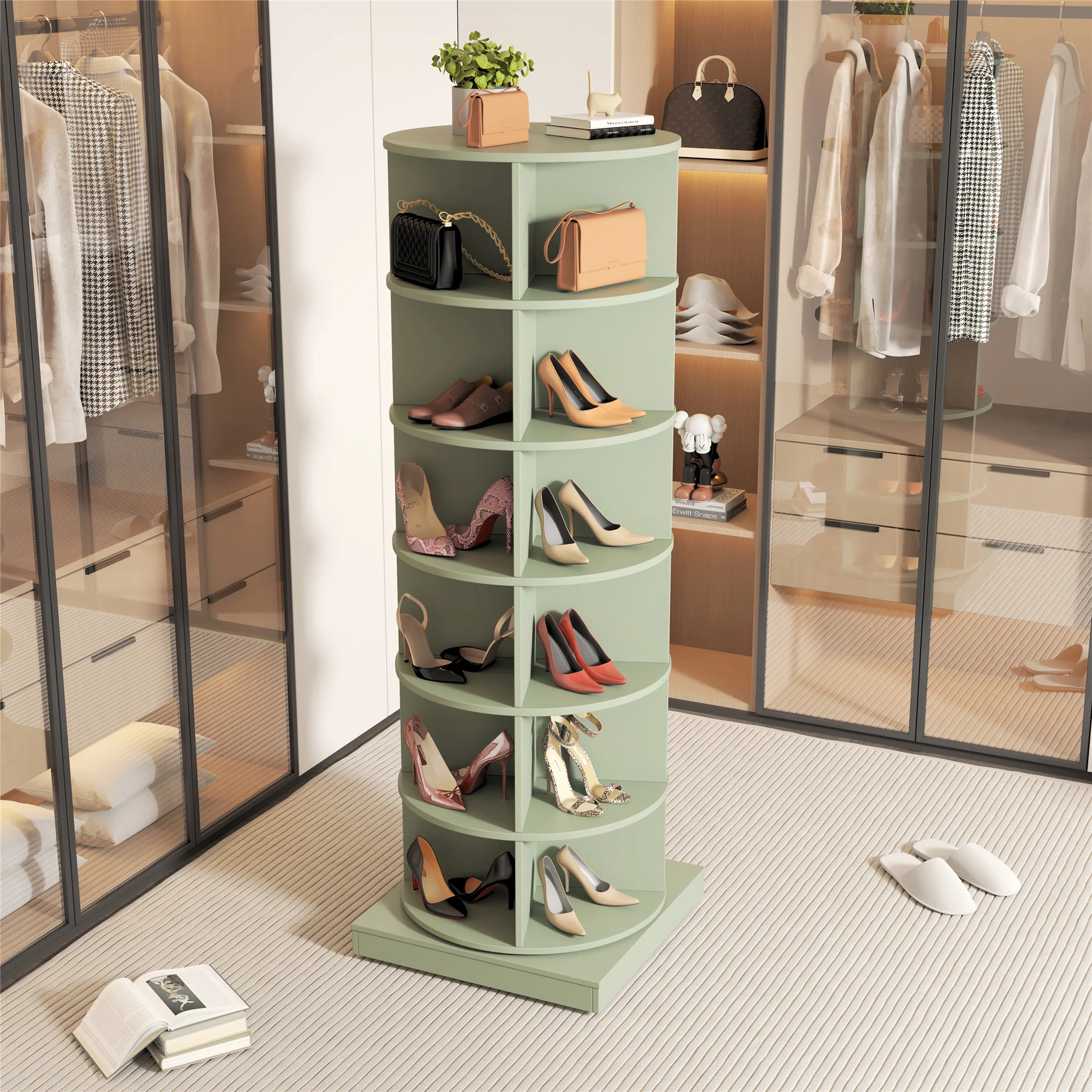 Shoe Storage Organizer, Entryway Rotating Shoe Storage Rack | Wayfair North America