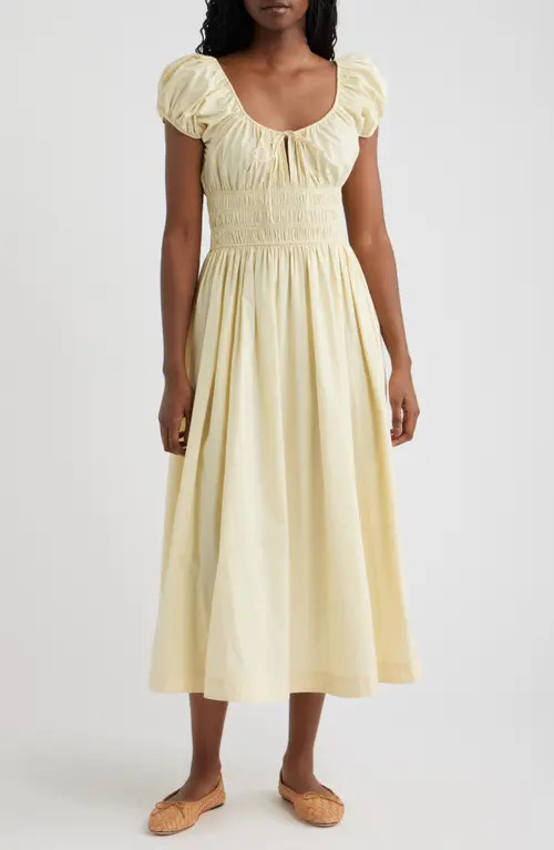 DÔEN Quinn Organic Cotton Poplin Maxi Dress in Buttercream at Nordstrom, Size Xx-Small | Nordstrom