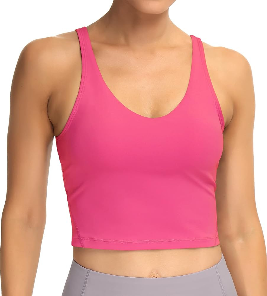 Dragon Fit Sports Bra for Women Longline Padded Bra Yoga Crop Tank Tops Fitness Workout Running T... | Amazon (US)