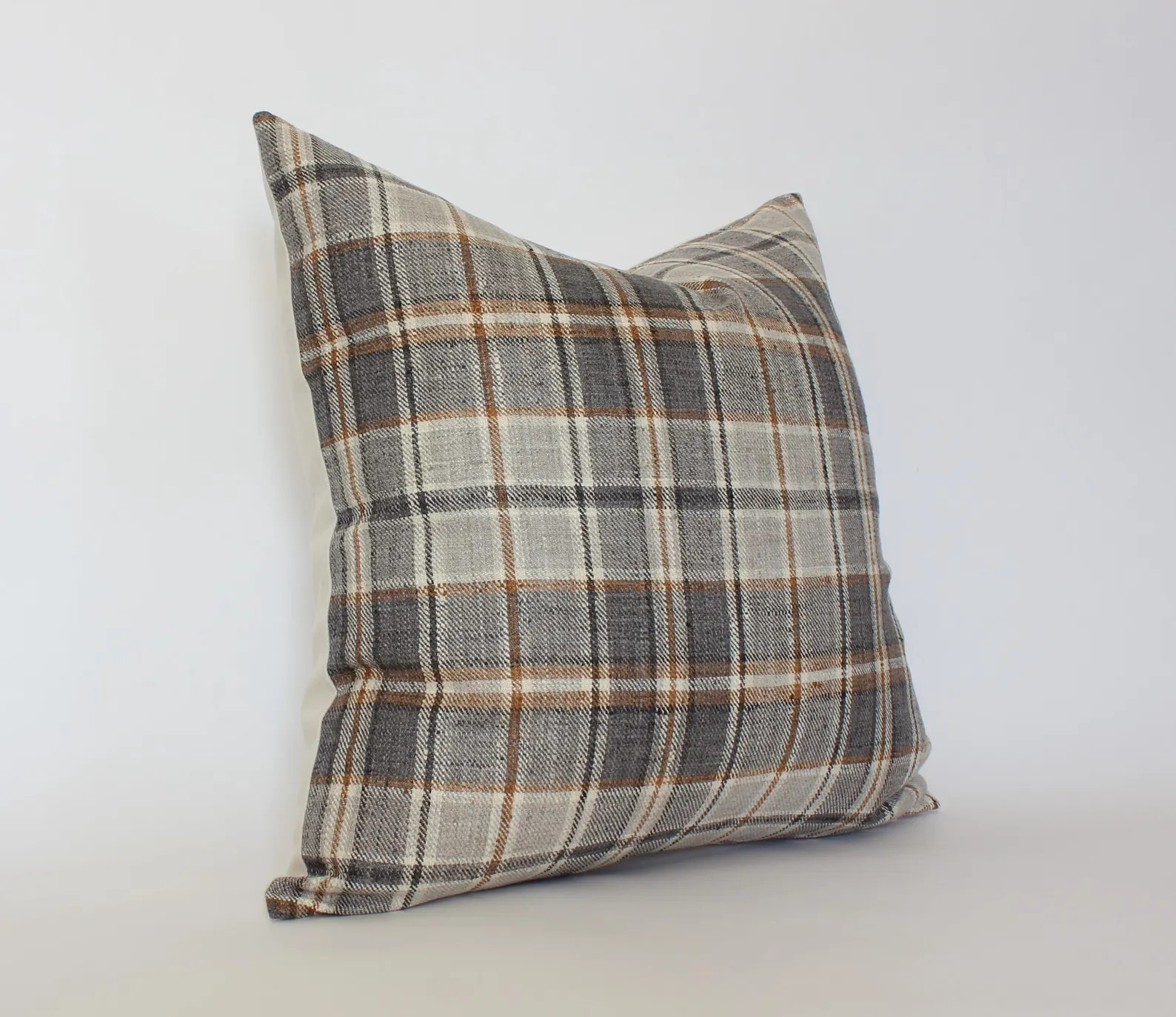 Brown Green Pillow Covers, Pillow Set Couch, Grey Plaid Cream Pillow Combinations, Olive Floral C... | Etsy (US)