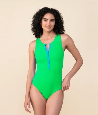 The Malibu One Piece - Eco Nylon - Blue Multi - Classic | Andie Swim