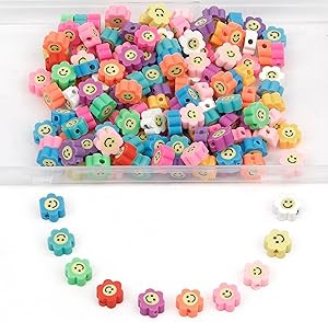 180 Pcs Flower Polymer Clay Beads for Bracelets Charms Making Pony Beads Shapes for Friendship Br... | Amazon (US)