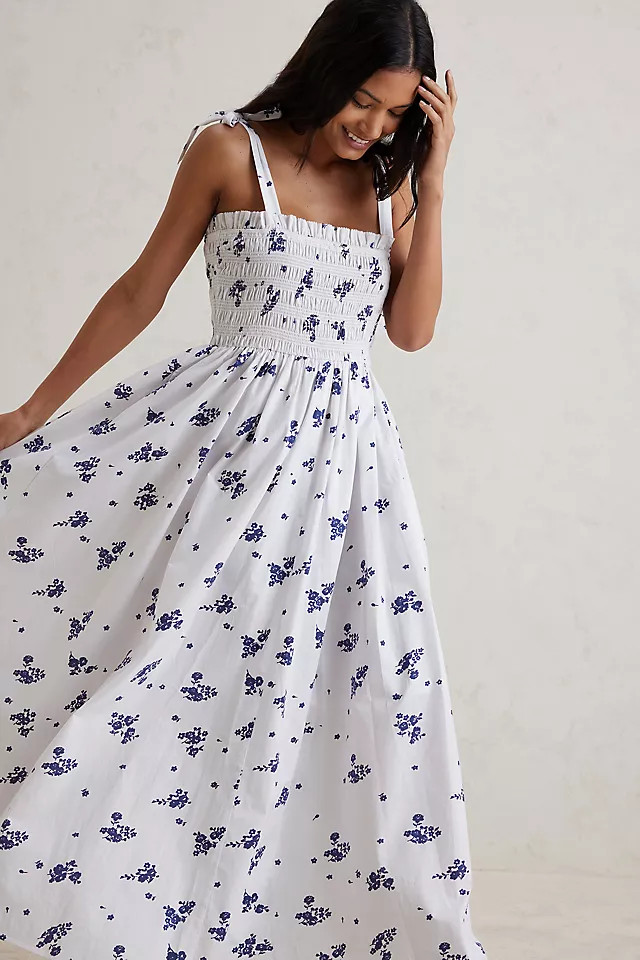 Smock Bodice Printed Maxi Dress | Anthropologie (UK)