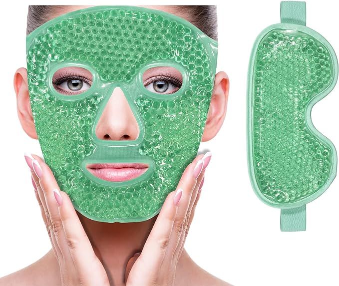 Cooling Ice Face Eye Mask for Reducing Puffiness, Bags Under Eyes,Sinus,Redness,Pain Relief,Dark ... | Amazon (US)