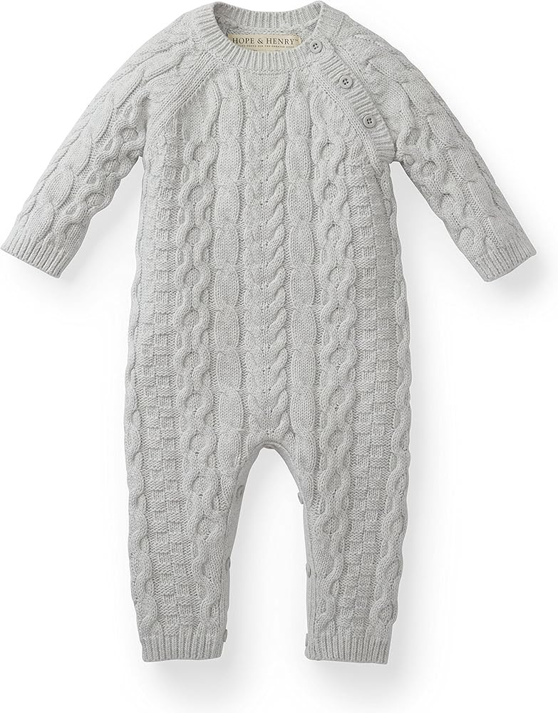 Hope & Henry Layette Baby Cable Knit Sweater Romper | Amazon (US)