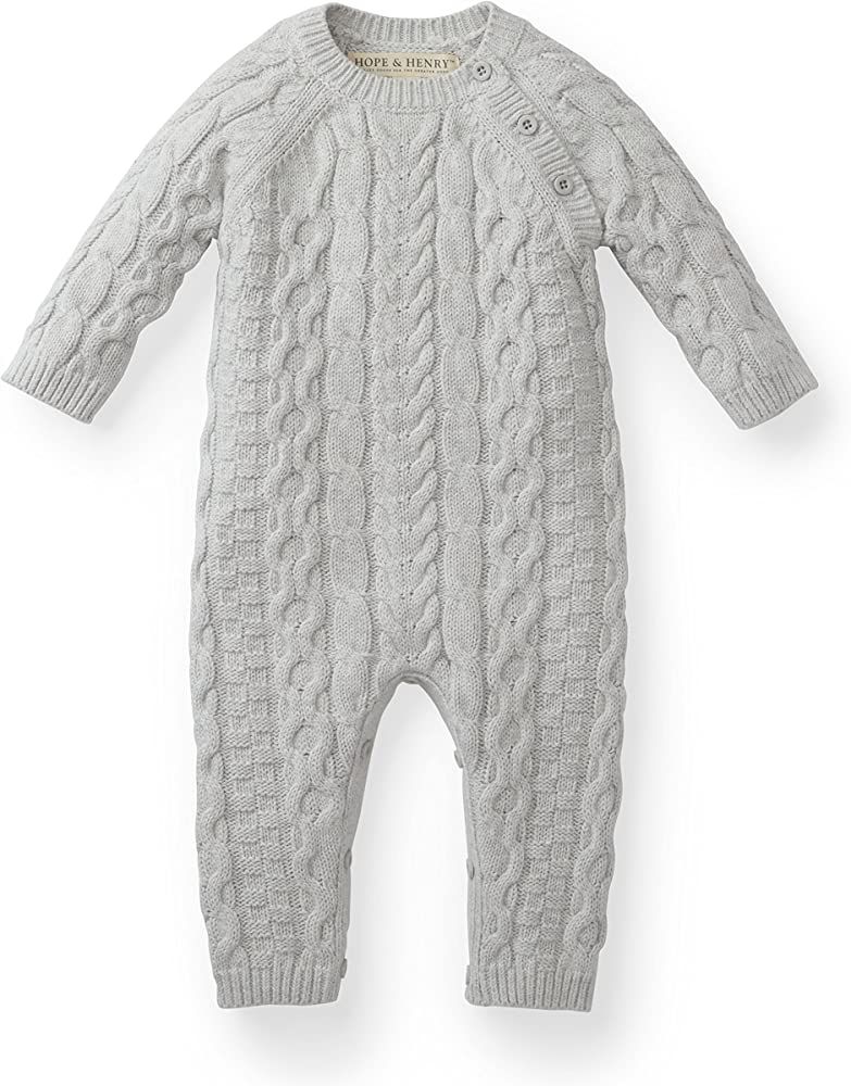 Hope & Henry Layette Baby Cable Knit Sweater Romper | Amazon (US)