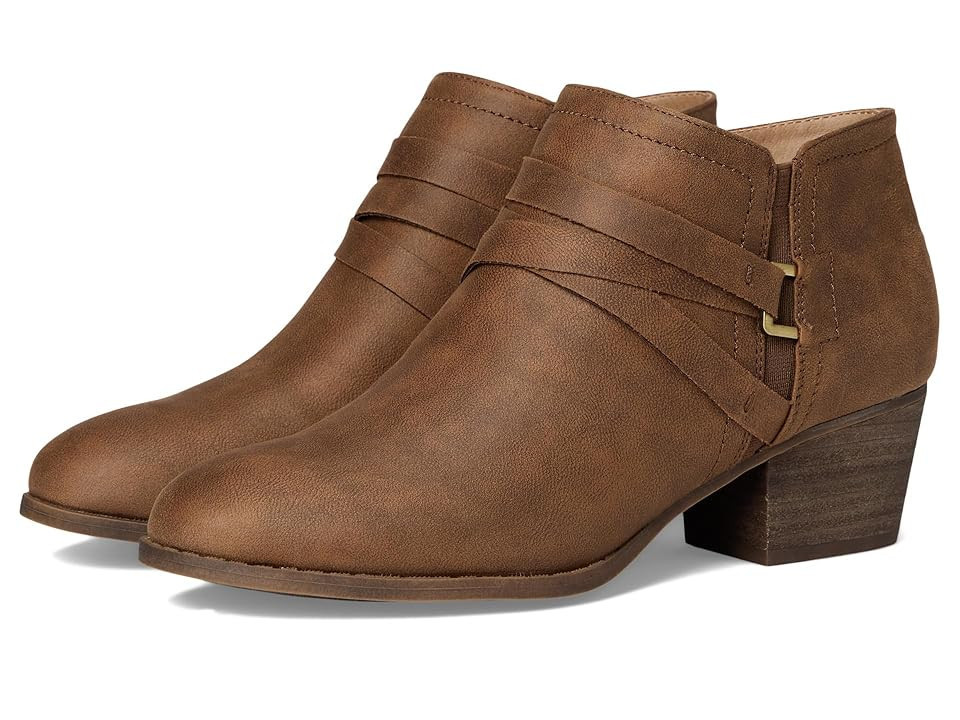 LifeStride Bryce Zip Short Boots Women's Boots Brown : 9.5 W (C), Faux Leather | Zappos