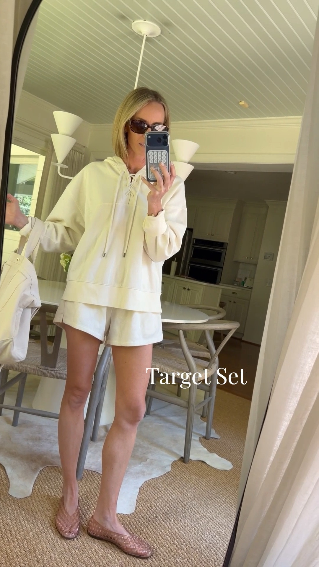 So comfy and cute. Small shorts Large sweatshirt! 