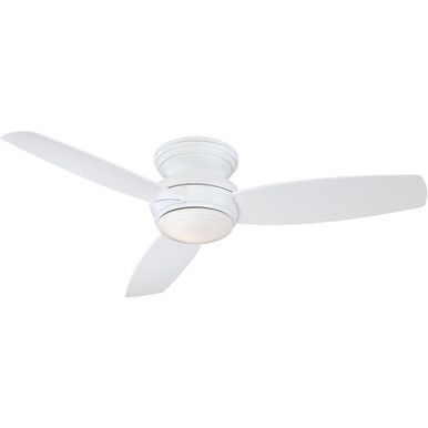 Traditional Concept Outdoor Ceiling Fan, 1-Light, LED, 3-Blade, White, 52""W (F594L-WH EQ80) | Lighting Reimagined