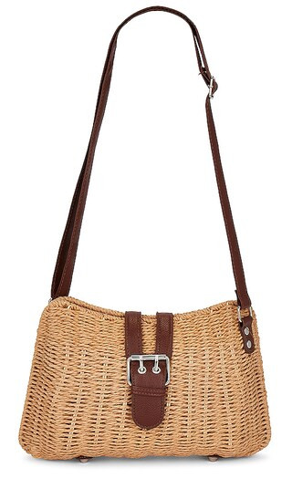Straw Bucket Bag in Brown | Revolve Clothing (Global)