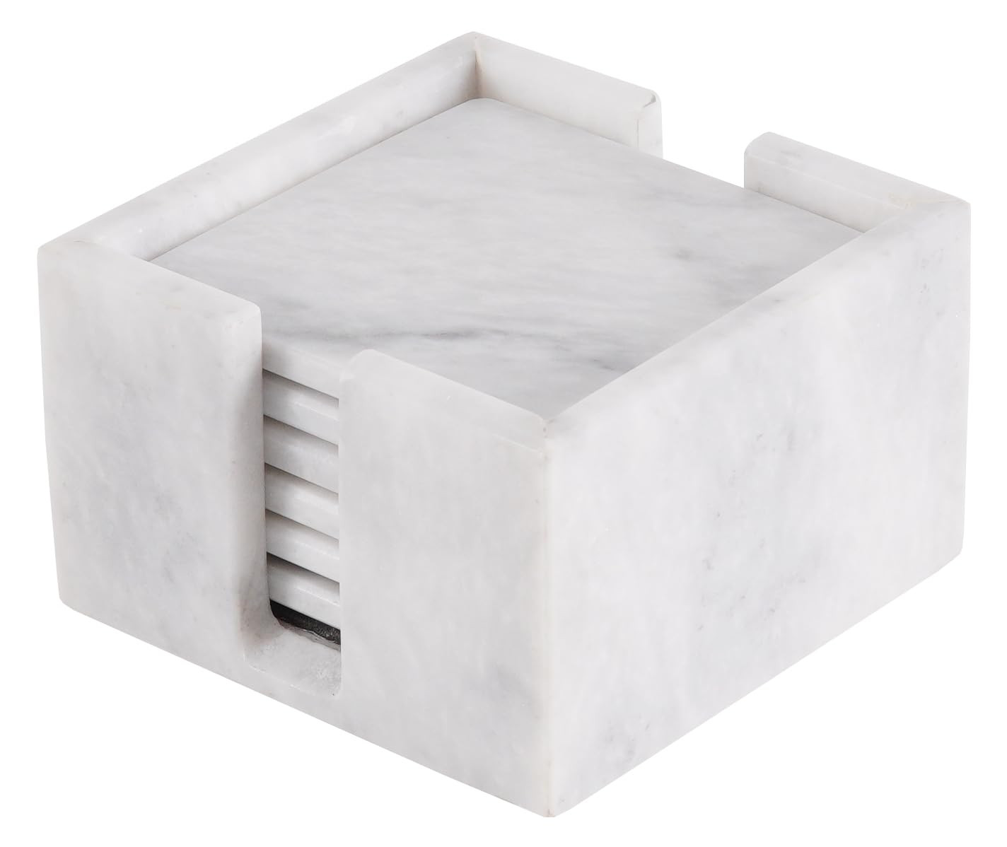 Radicaln Marble Coaster Set with Holder 3.5" Inches White Square Handmade Coasters Set of 6 for C... | Amazon (US)