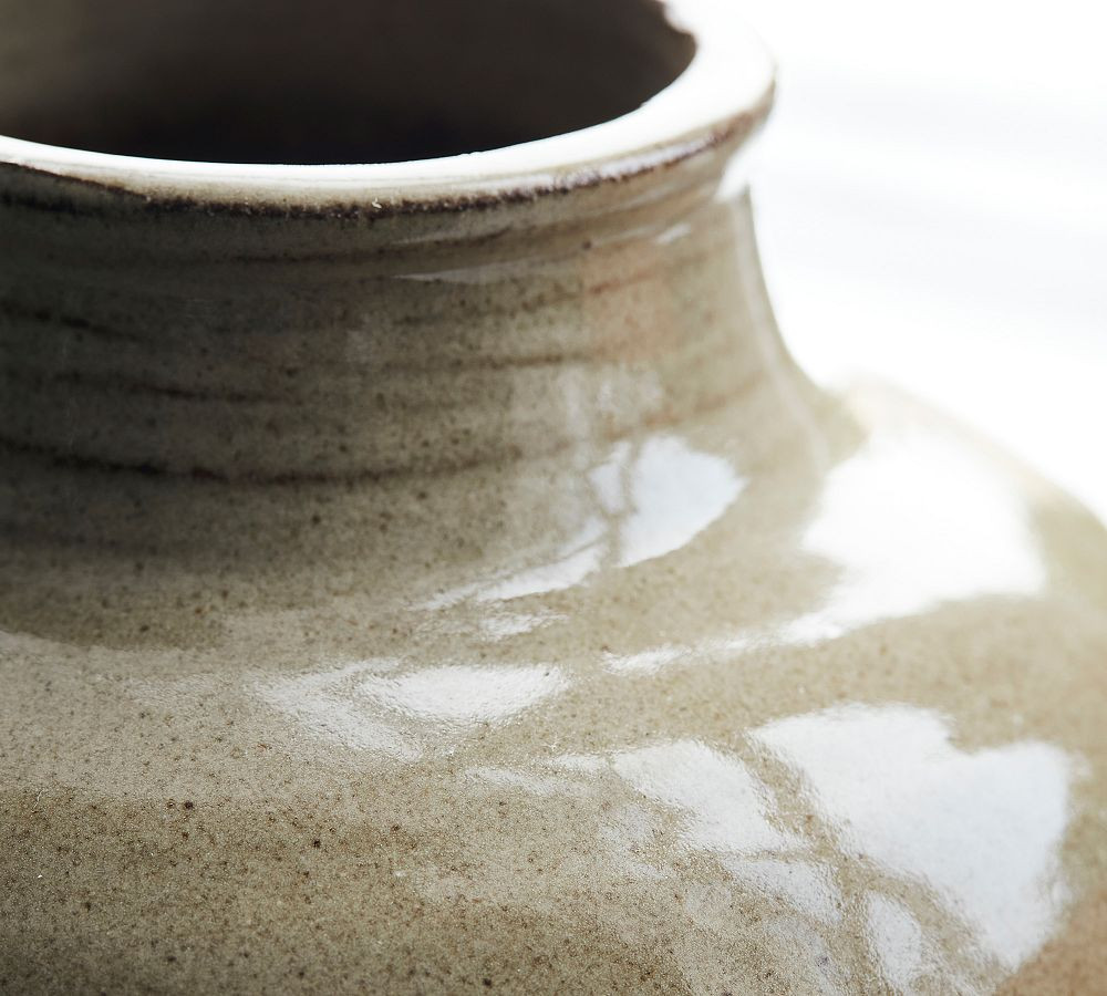 Bejah Handmade Stoneware Green Vase | Pottery Barn (US)