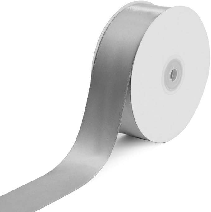 Creative Ideas Solid Satin Ribbon, 1-1/2"/50 yd, Silver | Amazon (US)