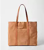 Suede & Leather Tote | LOFT