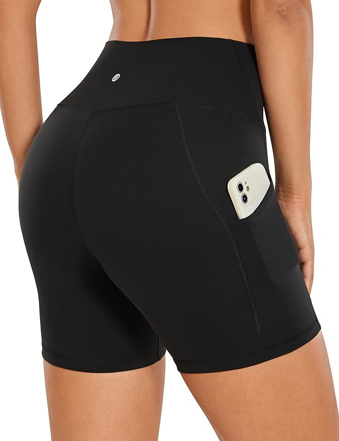 CRZ YOGA Womens Butterluxe Biker Shorts with Pockets 5 Inches - High Waisted Volleyball Workout A... | Amazon (US)