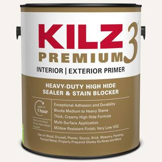 PREMIUM 1 Gal. White Interior/Exterior Primer, Heavy-Duty High Hide Sealer, and Stain Blocker | The Home Depot