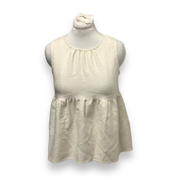 Who What Wear Women’s Sleeveless Tie Back Peplum Blouse, Birch, size M | Poshmark