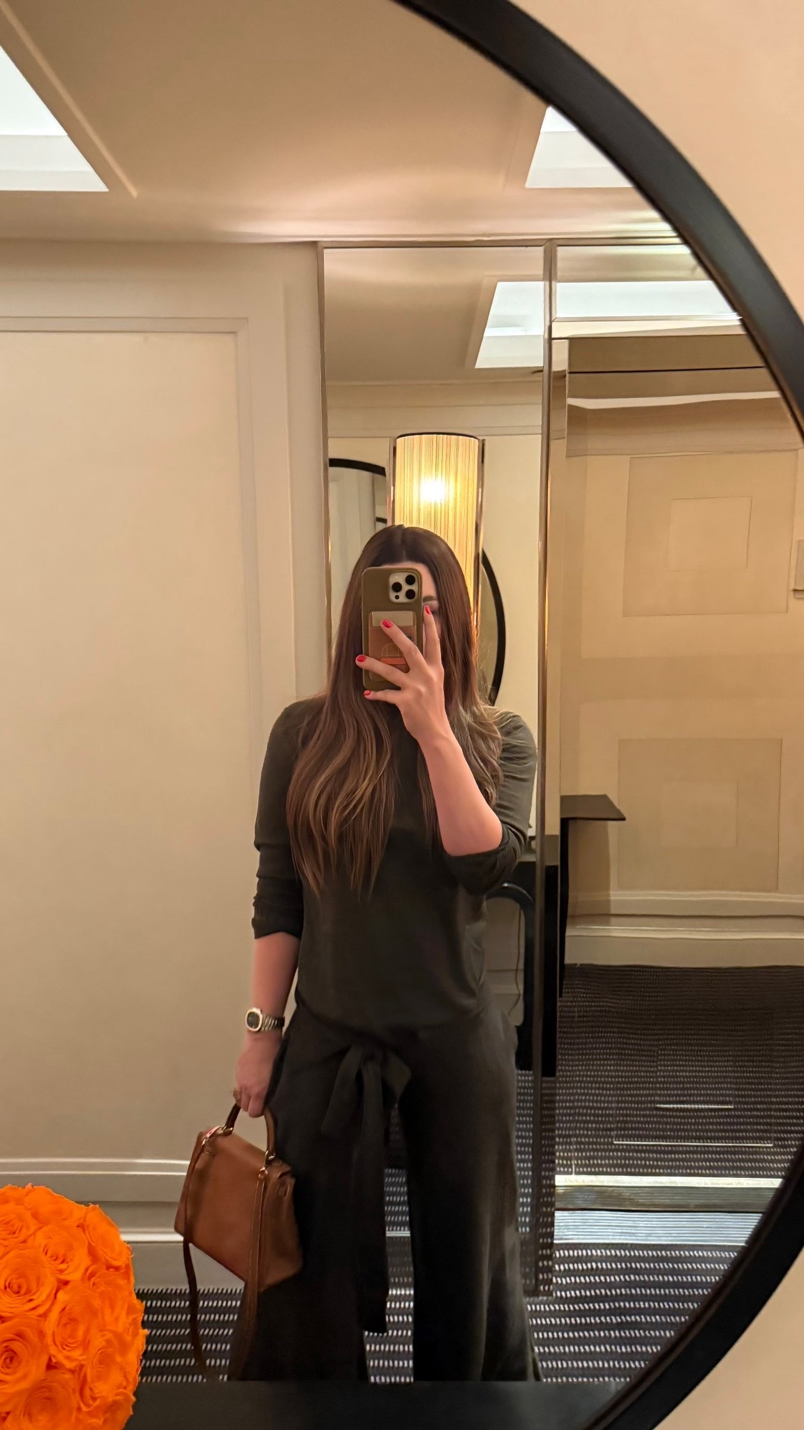 Olive green sweater set for fall. So chic