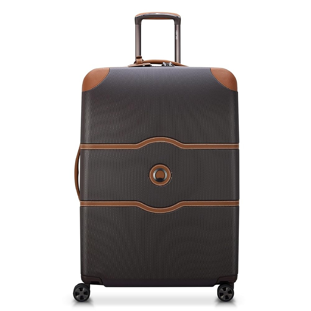 DELSEY PARIS Chatelet Air 2.0 Hardside Luggage with Spinner Wheels, Chocolate Brown, Checked-Larg... | Amazon (US)