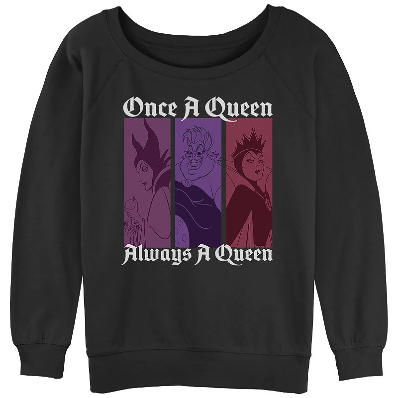 Disney's Villains Juniors' ""Once A Queen Always A Queen"" Slouchy Graphic Sweatshirt, Girl's, Size: XXL, Black | Kohl's