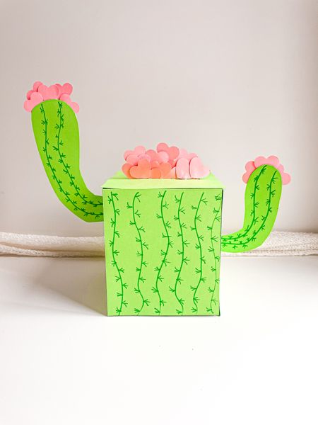 Supplies to make a Cactus Valentine Box 