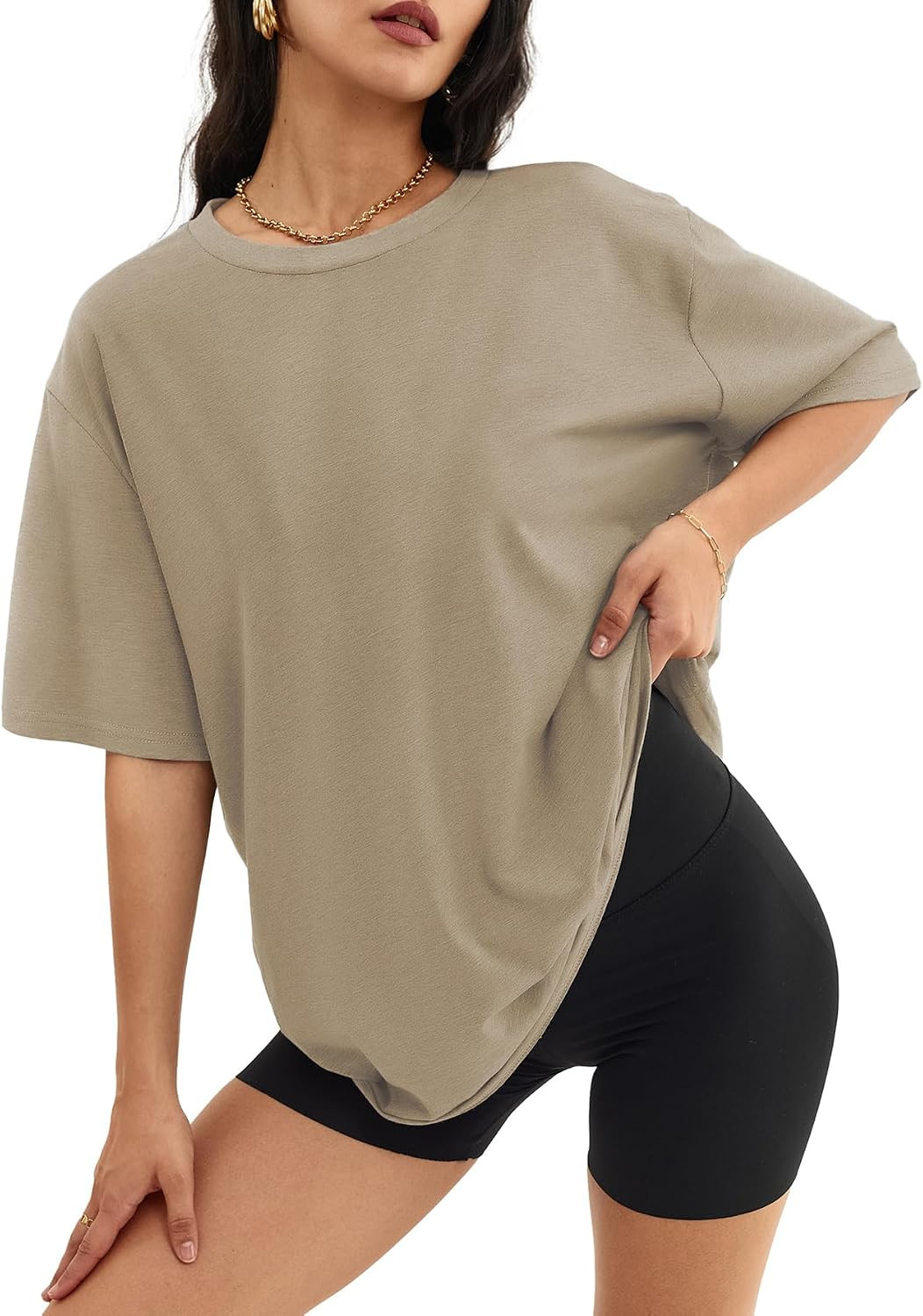 ATHMILE Womens Oversized T Shirts Short Sleeve Workout Tops | Amazon (US)