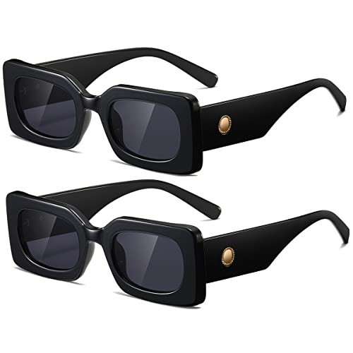 TIANYESY Sunglasses For Women Minimalist Classic Design Fashion UV400 Square Sun Glasses Unisex TY2984 (New-Black+New-Black) | Amazon (US)