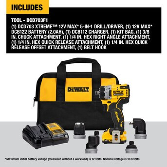 DEWALT XTREME 5-In-1 12-volt Max 3/8-in Keyless Brushless Cordless Drill (Soft Bag Included) | Lowe's